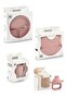Set of 5 Silicone Bibs, Cups with Handles, Vacuum Plate, Feeding Spoon, Teether, Pink - 6