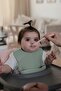 مريلة سيليكون كبيرة الحجم - مريلة أطفال قابلة للتعديل بقفل مزدوج - أخضر - 6