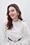 Satin Dress - Guipure Detailed - 2