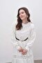 Satin Dress - Guipure Detailed - 4