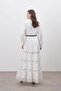 Satin Dress - Guipure Detailed - 5