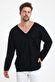 Open V-Neck Dirty Cut Detailed Pocket Long Sleeve T-Shirt Comfortable Cut - 6