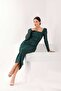 Square Neck Sequined Evening Dress - 2