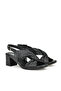 , Women's Genuine Leather Heeled Sandals 1411020Z2213 Black - 2