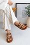 Glamour Double Banded Gold Buckle Detailed Daily Comfort Women's Slippers - 2