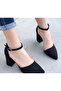 Women's Black Suede Heeled Shoes