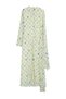 Floral Print Woven Evening Dress with Yellow Shawl Neckline Tctss24Db00063 - 7