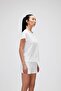 Violet O-neck T-shirt Off-white White Basic Women's T-shirt - 3