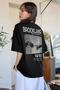 1898 Printed Black Oversize Salas Boyfriend Women's T-shirt