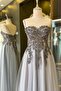 Gray Glittery Lace-Covered Maxi Evening and Engagement Dress - 2