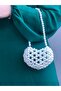 Pearl Heart Bag, Small 15x11 Love Bag, Clutch Bag, Handmade, Stylish Domed Bag - 2