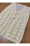 Handmade Pearl Flower Embroidered Knitted Dowry Gift Women's Vest
