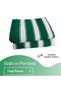 Green and White Balcony Curtain with Iron Eyelet Ring and Lace-Up Cotton Fabric