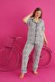 Cotton Licra Battal Buttoned Pjama Suit - 2