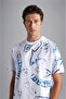 Men's Brand Logo Cotton Regular Fit Casual White T-Shirt24411103-010 - 3