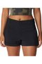 Women's Woven Fabric Regular Waist Straight Model Black Shorts 2037201-010 - 5