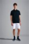 Men's Polo Collar Button Closure Short Sleeve Navy Blue Polo Collar T-Shirt24411313-013 - 2