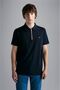 Men's Cotton Polo Collar Button Closure Short Sleeve Navy Blue Polo Collar T-shirt24411314-013