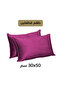 طقم وسائد زخرفية من قطعتين من المخمل الوردي - تصميم سادة - 50x30 سم - 2