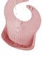Set of 5 Silicone Bibs, Cups with Handles, Vacuum Plate, Feeding Spoon, Teether, Pink - 5