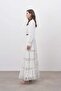 Satin Dress - Guipure Detailed - 3