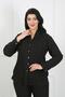 Women's Black Plain Dubai Fabric Large Size Shirt - 3