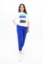 Women's Large Size Print Detailed Tracksuit Set 3695-23