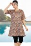 Fast Drying - Lycra Hijab Swimsuit with Chest Pad (Short Sleeve, No Underwear) 1604-49