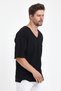 Open V-Neck Dirty Cut Detailed Pocket Short Sleeve T-Shirt Comfortable Cut - 4