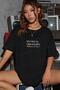 Women's Mythical Pegasus Printed Black Crew Neck Oversize Loose T-Shirt - 2