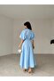 Belt Detail Slit Pleated Midi Dress - 2