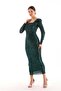 Square Neck Sequined Evening Dress - 4