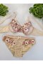 Floral Underwire Gather Bra Panties Suit - 2