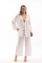Linen Set Lace up Shirt Pants Set - 5