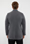 Anthracite Slim Fit High Collar Winter Cashmere Coat Tmnaw24Kb00005 - 5