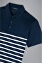 Men's Polo Collar Button Closure Short Sleeve Navy Blue Polo Collar T-Shirt24411251-138 - 4