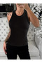 Women's Thick Corded Blouse - Sleeveless, Round Neck - 4