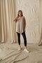 Asymmetrical Long T-Shirt Single Piece Beige - 3