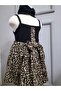 Girl's Viscon Leopard Bow Skirt, Black Camisole Blouse and Bandana 3-Piece Set
