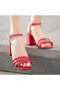 Women's Red Bias Classic Heeled Shoes - 3