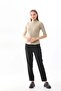 Women's Half Sleeve Half Turtleneck Blouse 20623 Beige - 2