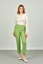 Women's Ankle Length Front Line Stitching Skinny Fit Trousers 6000 Pistachio Green - 2