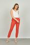 Women's Ankle Length Double Pocket Narrow Fit Pants 7001 Coral - 3