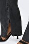 Women's Slit Wide Leg Jeans Trousers 15256142 Black - 4