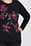 Women's Black Floral Embroidery Detailed Blouse 3320806 - 5