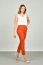 Women's Ankle Length Double Pocket Slim Fit Trousers 7001 Orange - 2
