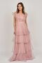 Women's Floor Detailed Long Evening Dress 5923047 Dusty Rose - 2