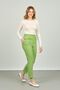 Women's Ankle Length Front Line Stitching Skinny Fit Trousers 6000 Pistachio Green