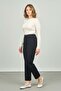 Women's High Waist Pants 1448 Navy Blue - 3