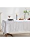 100% Raw Cotton Linen Tablecloth 160x220 cm Vintage Kitchen Living Room Tablecloth - 6